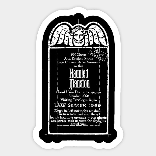 Haunted Mansion Vintage Ad Sticker by Mouse Magic with John and Joie